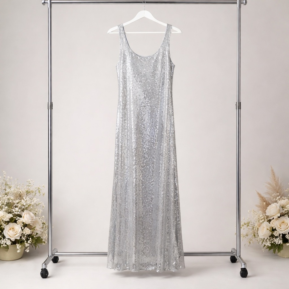 Aqua Pearl  (Black Label) Lauren Ralph Lauren Sequin Dress Size 14 NWT